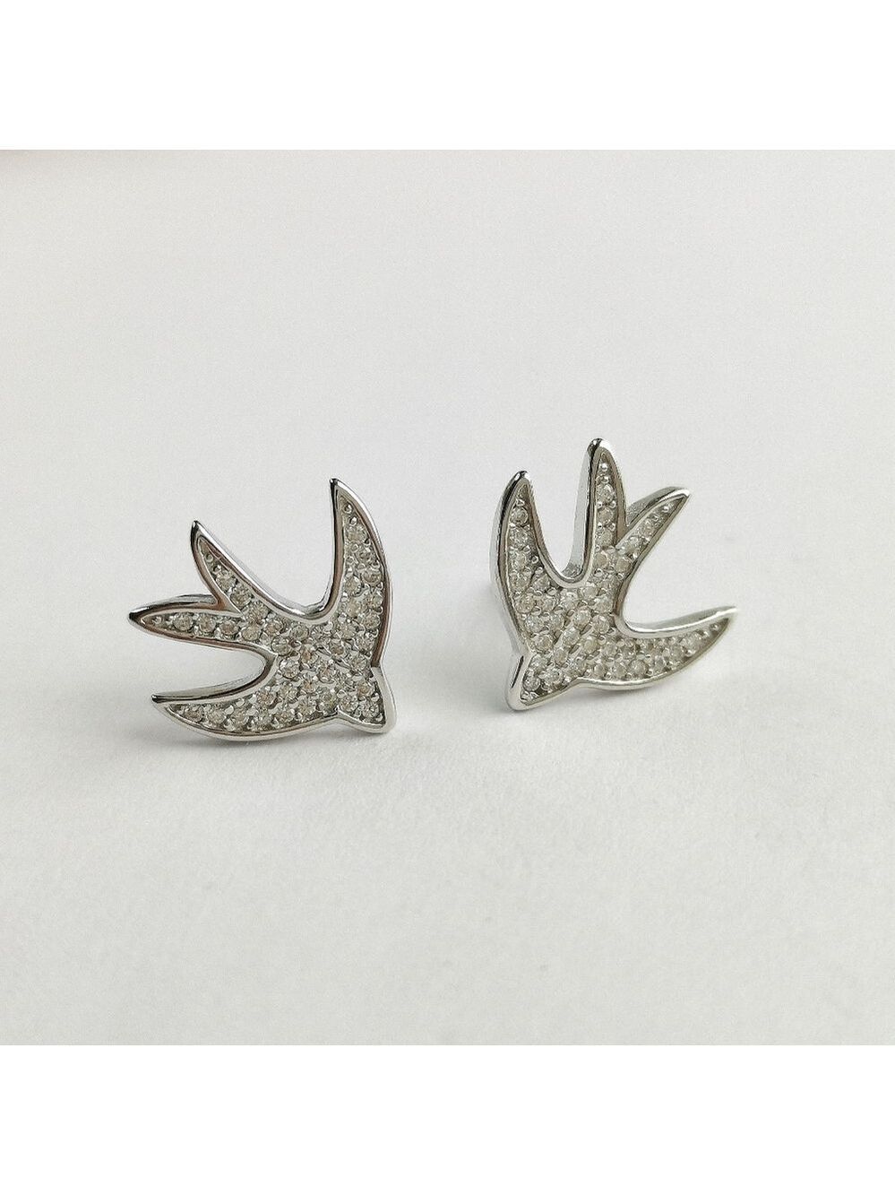 Sterling Silver Swallow Bird Stud Earrings New